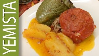 YiaYias Greek Recipe  YEMISTA Stuffed Peppers amp Tomatoes [upl. by Poock]