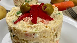 ENSALADILLA RUSA casera I Ensalada Rusa 👉 Española😋😋 [upl. by Aerdnahs134]