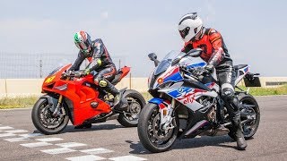 2019 BMW S1000RR vs Ducati Panigale V4R Review [upl. by Arehahs]