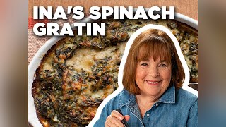 Ina Gartens Spinach Gratin  Barefoot Contessa  Food Network [upl. by Orofselet]