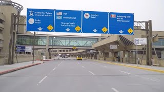 Calgary Airport YYC  Driving to Downtown ALBERTA Canada [upl. by Cirdet]