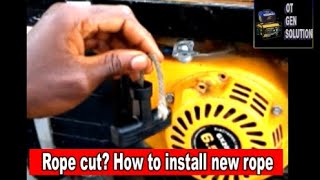 How to replace generator rope  Rope cut [upl. by Enylorac674]