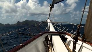 Sailing on Island Windjammers Diamant with SV Mandalay Passby [upl. by Leahkim]