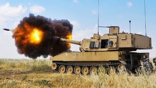 Loading amp Direct Fire of the Paladin M109A6  Military Training [upl. by Yerffej]