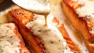 Salmon with Creamy Herb amp Garlic Sauce [upl. by Banyaz]