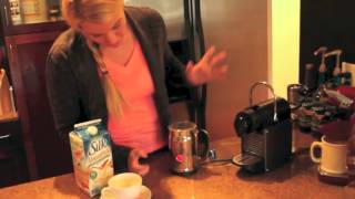 Nespresso Aeroccino Plus Frother Review Frothing Almond Milk [upl. by Selmore]